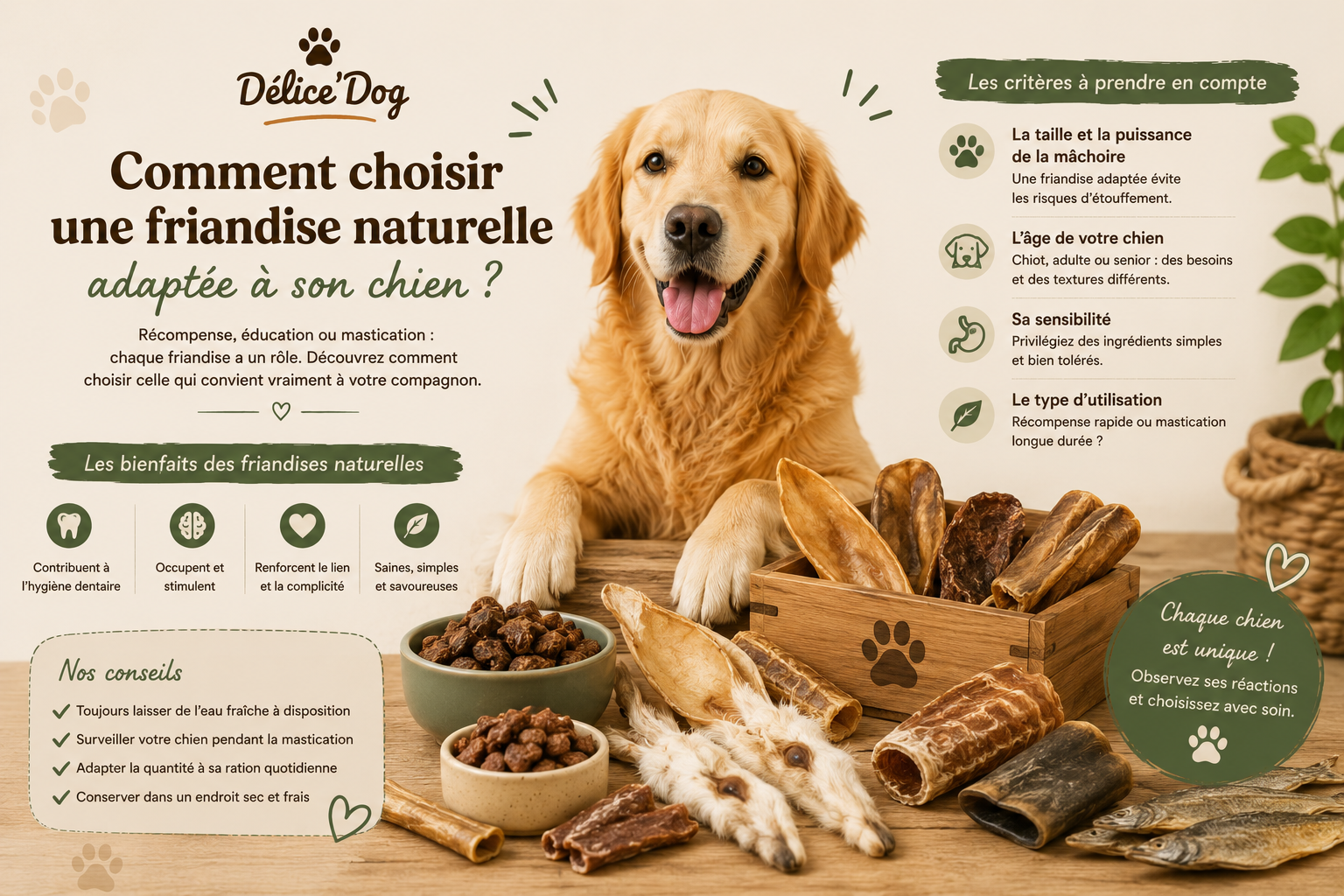 Comment choisir une friandise naturelle adaptée à son chien ?